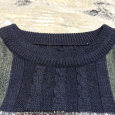 画像10: PANEL KNITTING PATTERN SWEATER / Mens L (10)