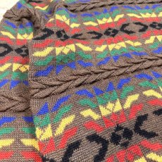 画像5: NATIVE BORDER PATTERN KNIT SWEATER / Mens M (5)