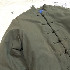 画像3: CHECK LINING MOSS GREEN PADDING CHINA JACKET / Mens M (3)