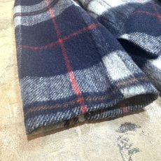 画像7: 60~70's BLUE CHECK PATTERN WOOL MIDDLE COAT / Mens L (7)