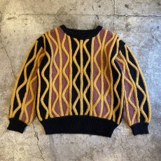 画像1: OLD ALL OVER PATTERN KNIT SWEATER / Ladies L  (1)