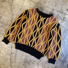 画像4: OLD ALL OVER PATTERN KNIT SWEATER / Ladies L  (4)