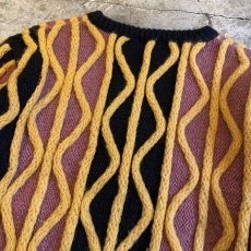 画像10: OLD ALL OVER PATTERN KNIT SWEATER / Ladies L  (10)