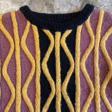 画像5: OLD ALL OVER PATTERN KNIT SWEATER / Ladies L  (5)