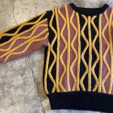 画像6: OLD ALL OVER PATTERN KNIT SWEATER / Ladies L  (6)