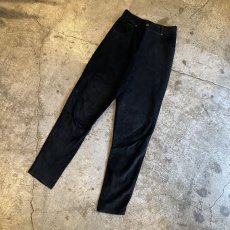 画像4: SUEDE GENUINE LEATHER BLACK COLOR PANTS / W27 / MADE IN USA (4)