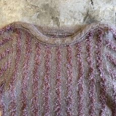 画像5: STRIPE DESIGN VOLUME SLEEVE KNIT SWEATER / Ladies L (5)