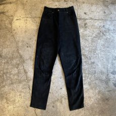 画像1: SUEDE GENUINE LEATHER BLACK COLOR PANTS / W27 / MADE IN USA (1)