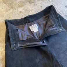 画像7: SUEDE GENUINE LEATHER BLACK COLOR PANTS / W27 / MADE IN USA (7)