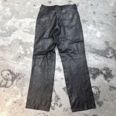 画像2: REAL LEATHER STRAIGHT SILHOUETTE PANTS / W33 (2)