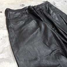 画像3: REAL LEATHER STRAIGHT SILHOUETTE PANTS / W33 (3)