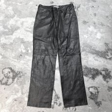 画像1: REAL LEATHER STRAIGHT SILHOUETTE PANTS / W33 (1)