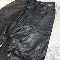 画像4: REAL LEATHER STRAIGHT SILHOUETTE PANTS / W33 (4)