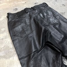 画像9: REAL LEATHER STRAIGHT SILHOUETTE PANTS / W33 (9)