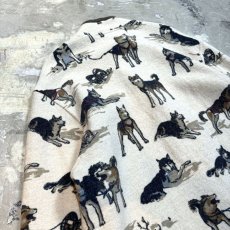 画像9: VARIOUS DOG PATTERN WOOL ZIP UP JACKET / Mens L (9)