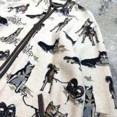 画像4: VARIOUS DOG PATTERN WOOL ZIP UP JACKET / Mens L (4)