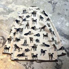 画像2: VARIOUS DOG PATTERN WOOL ZIP UP JACKET / Mens L (2)