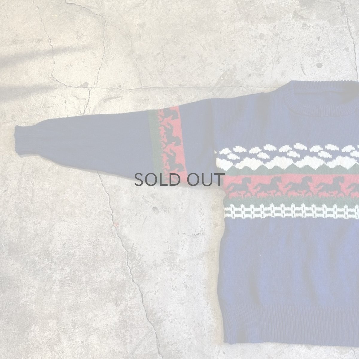 画像9: MIX PATTERN COLOR DESIGN KNIT SWEATER / Ladies L (9)