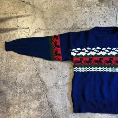 画像9: MIX PATTERN COLOR DESIGN KNIT SWEATER / Ladies L (9)