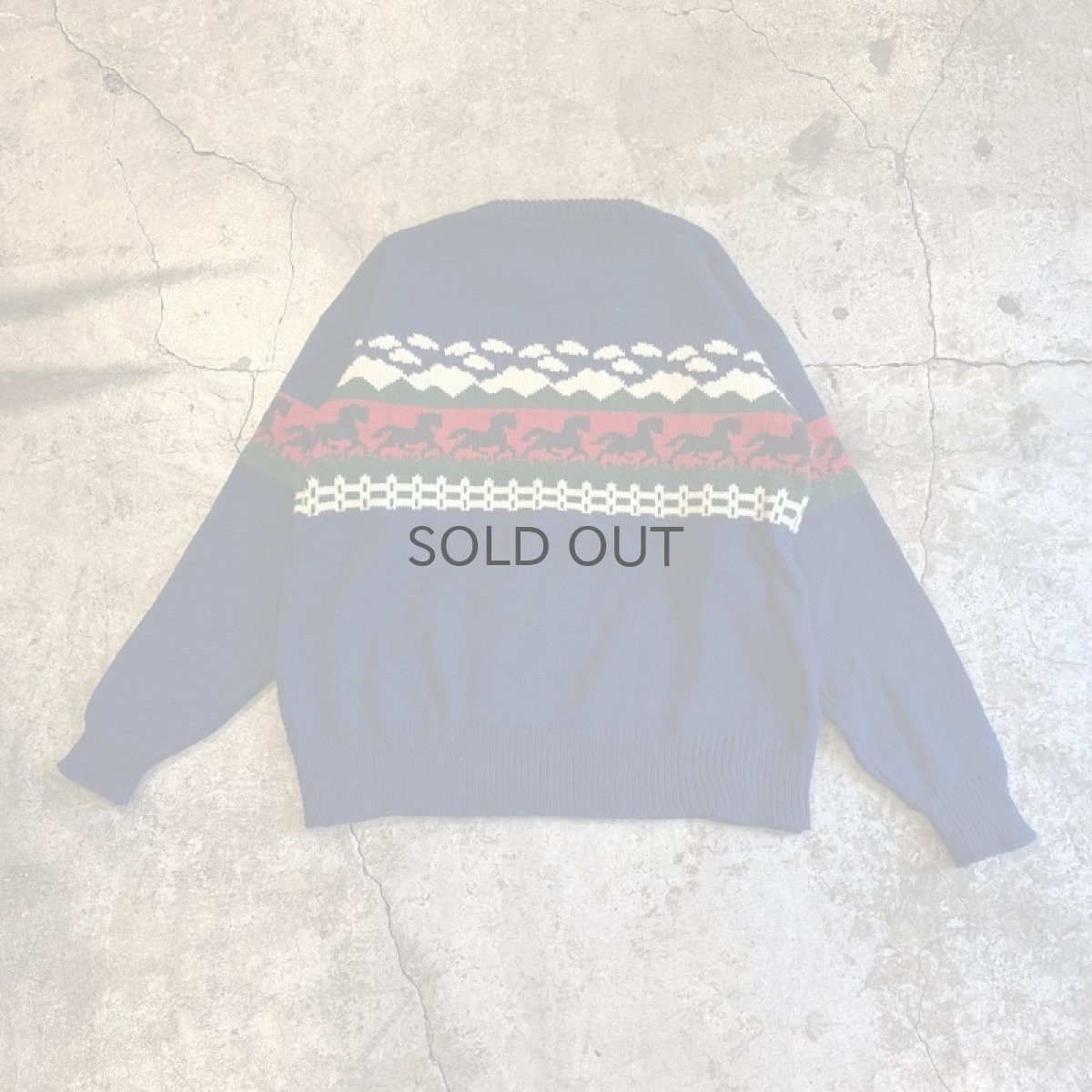 画像2: MIX PATTERN COLOR DESIGN KNIT SWEATER / Ladies L (2)