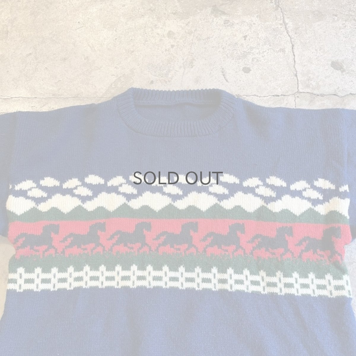 画像10: MIX PATTERN COLOR DESIGN KNIT SWEATER / Ladies L (10)