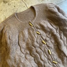 画像3: BEIGE COLOR DESIGN BUTTON KNIT CARDIGAN / Ladies L (3)