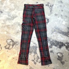 画像2: 80's~ CHECK PATTERN BONDAGE PANTS / W30 / MADE IN UK (2)