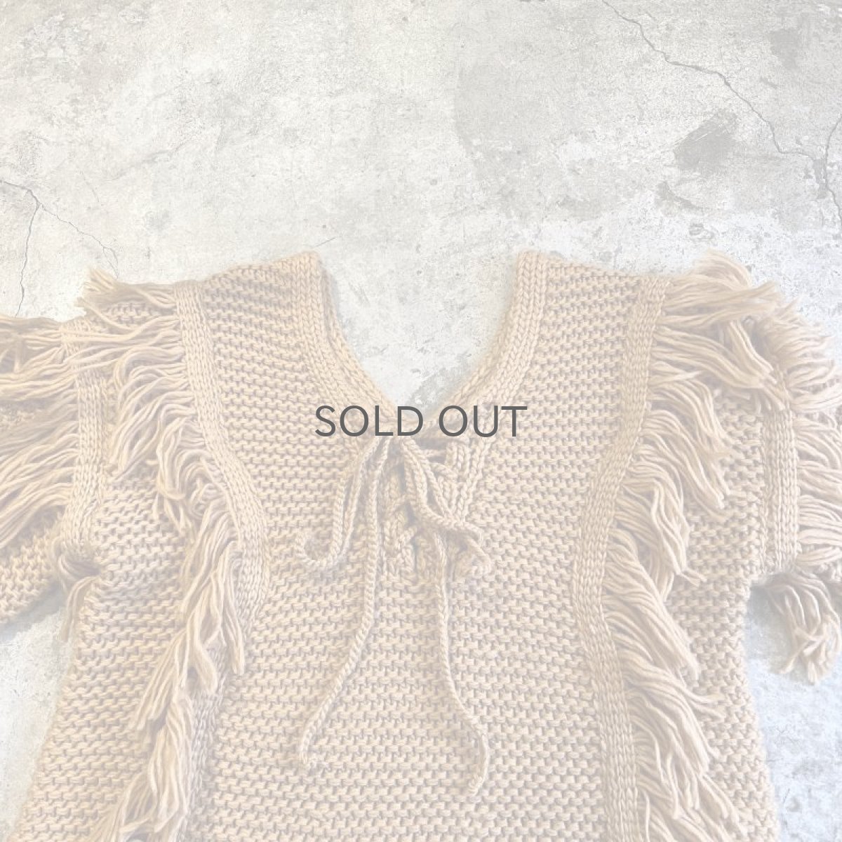画像8: FRINGE LINE DESIGN V NECK KNIT SWEATER / Ladies M  (8)