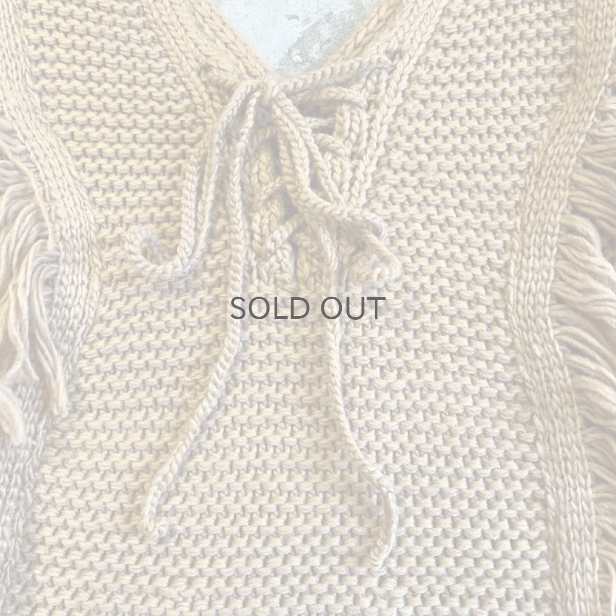 画像10: FRINGE LINE DESIGN V NECK KNIT SWEATER / Ladies M  (10)