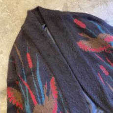 画像3: BIRD PATTERN KNIT DESIGN CARDIGAN / Ladies L (3)