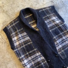 画像3: CHECK PATTERN KNIT DOUBLE DESIGN VEST / Ladies L (3)