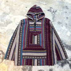 画像1: MULTI COLOR NATIVE PATTERN MEXICAN PARKA / Mens L (1)