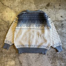 画像2: ALL OVER NORDIC PATTERN HOOK UP DESIGN KNIT CARDIGAN / Ladies M(S) (2)