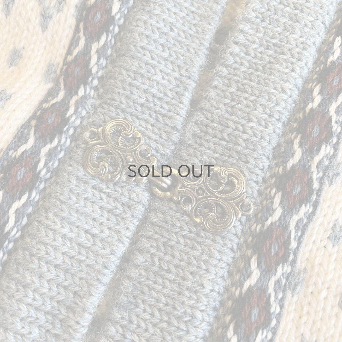 画像9: ALL OVER NORDIC PATTERN HOOK UP DESIGN KNIT CARDIGAN / Ladies M(S) (9)