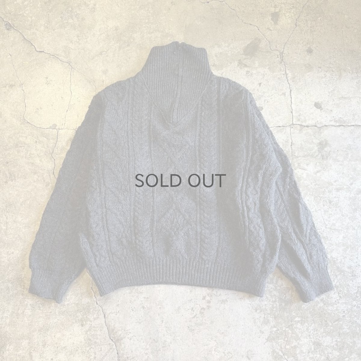 画像1: HALF ZIP DESIGN ALAN KNIT SWEATER / Ladies XL(M) (1)