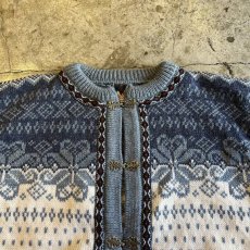 画像7: ALL OVER NORDIC PATTERN HOOK UP DESIGN KNIT CARDIGAN / Ladies M(S) (7)