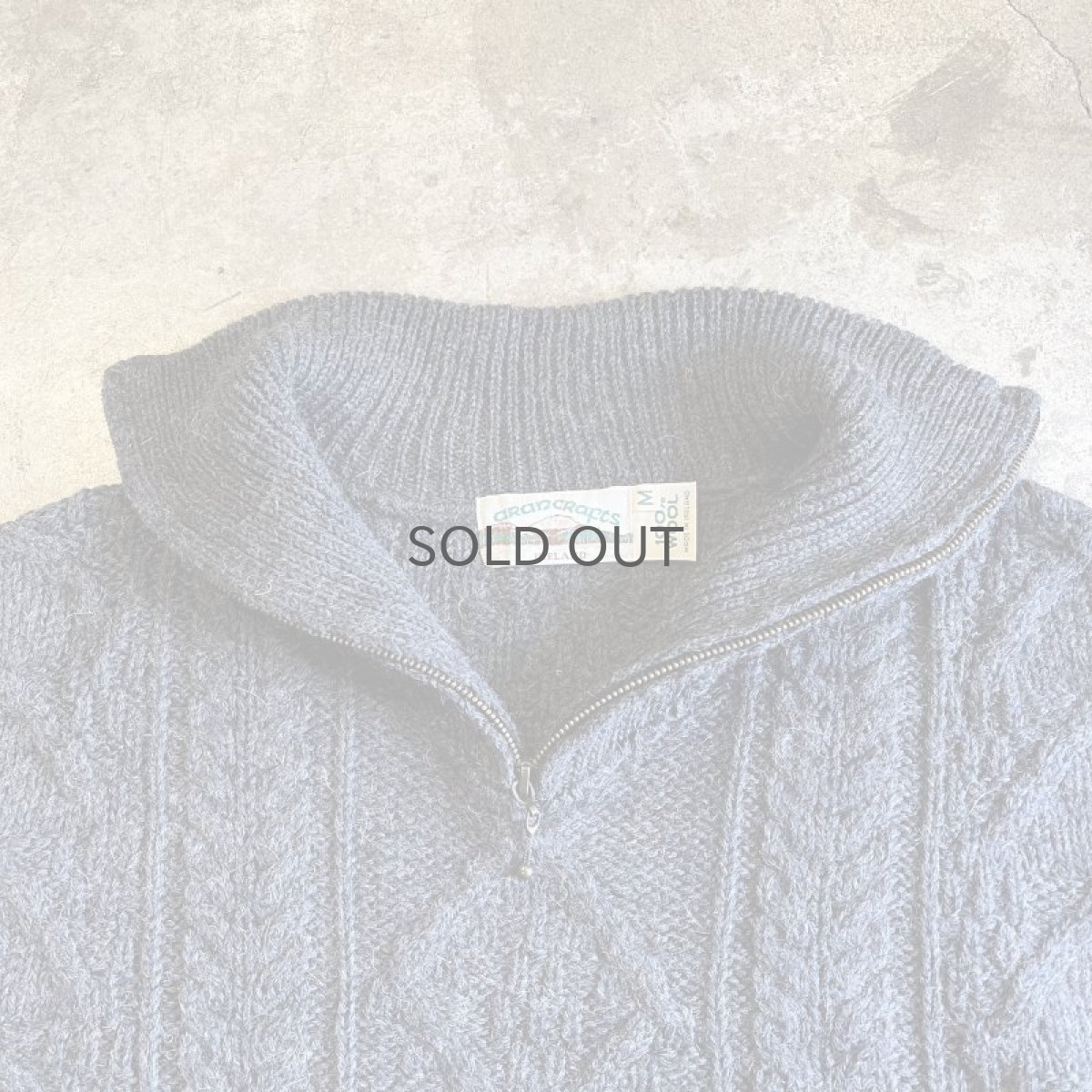 画像9: HALF ZIP DESIGN ALAN KNIT SWEATER / Ladies XL(M) (9)