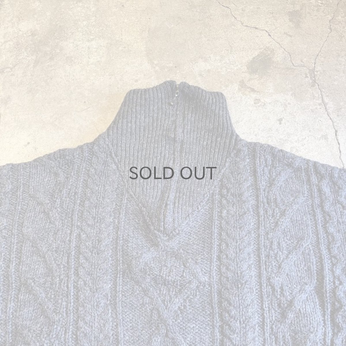 画像7: HALF ZIP DESIGN ALAN KNIT SWEATER / Ladies XL(M) (7)