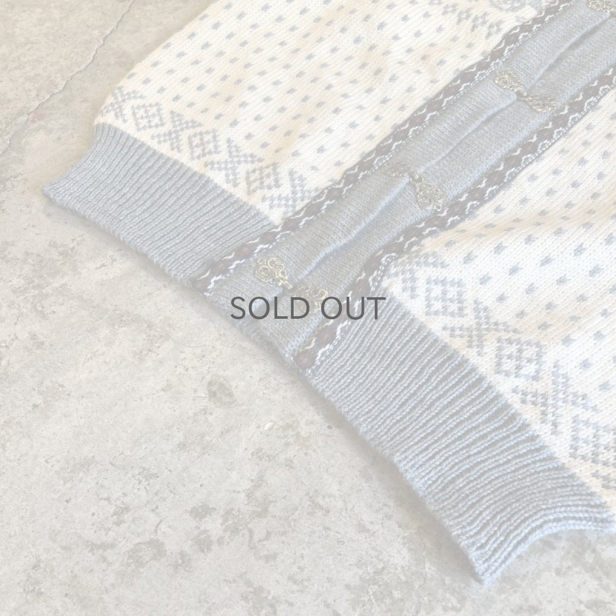 画像4: ALL OVER NORDIC PATTERN HOOK UP DESIGN KNIT CARDIGAN / Ladies M(S) (4)