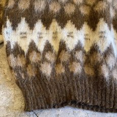 画像6: OLD DESIGN ALL OVER PATTERN ICELANDIC WOOL KNIT SWEATER / Ladies M(L) / MADE IN ICELAND  (6)