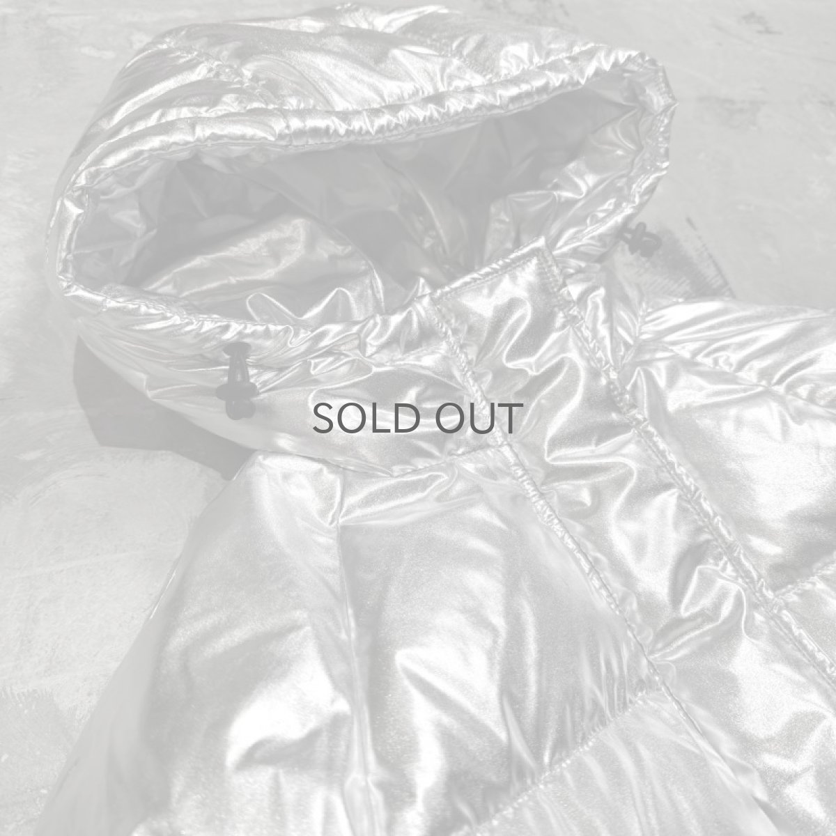 画像3: METALLIC SILVER COLOR HOODIE DOWN JACKET / Mens XXS(M) (3)