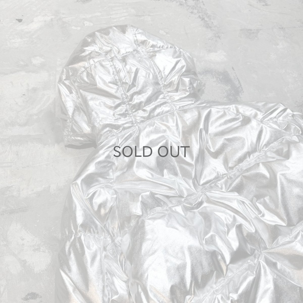 画像9: METALLIC SILVER COLOR HOODIE DOWN JACKET / Mens XXS(M) (9)