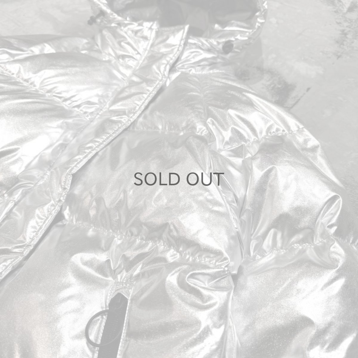 画像4: METALLIC SILVER COLOR HOODIE DOWN JACKET / Mens XXS(M) (4)