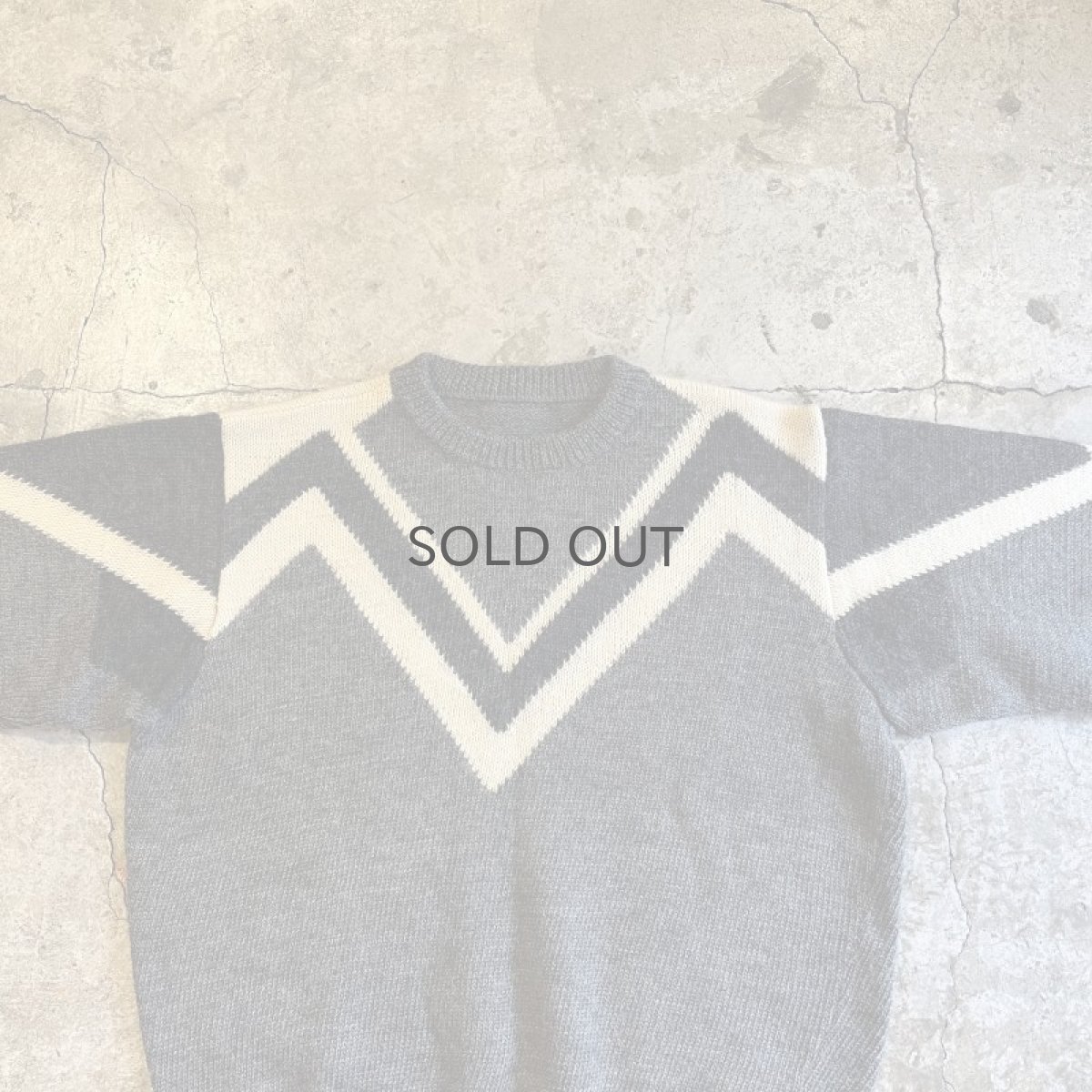 画像9: GREY COLOR ART LINE DESIGN KNIT SWEATER / Ladies L  (9)