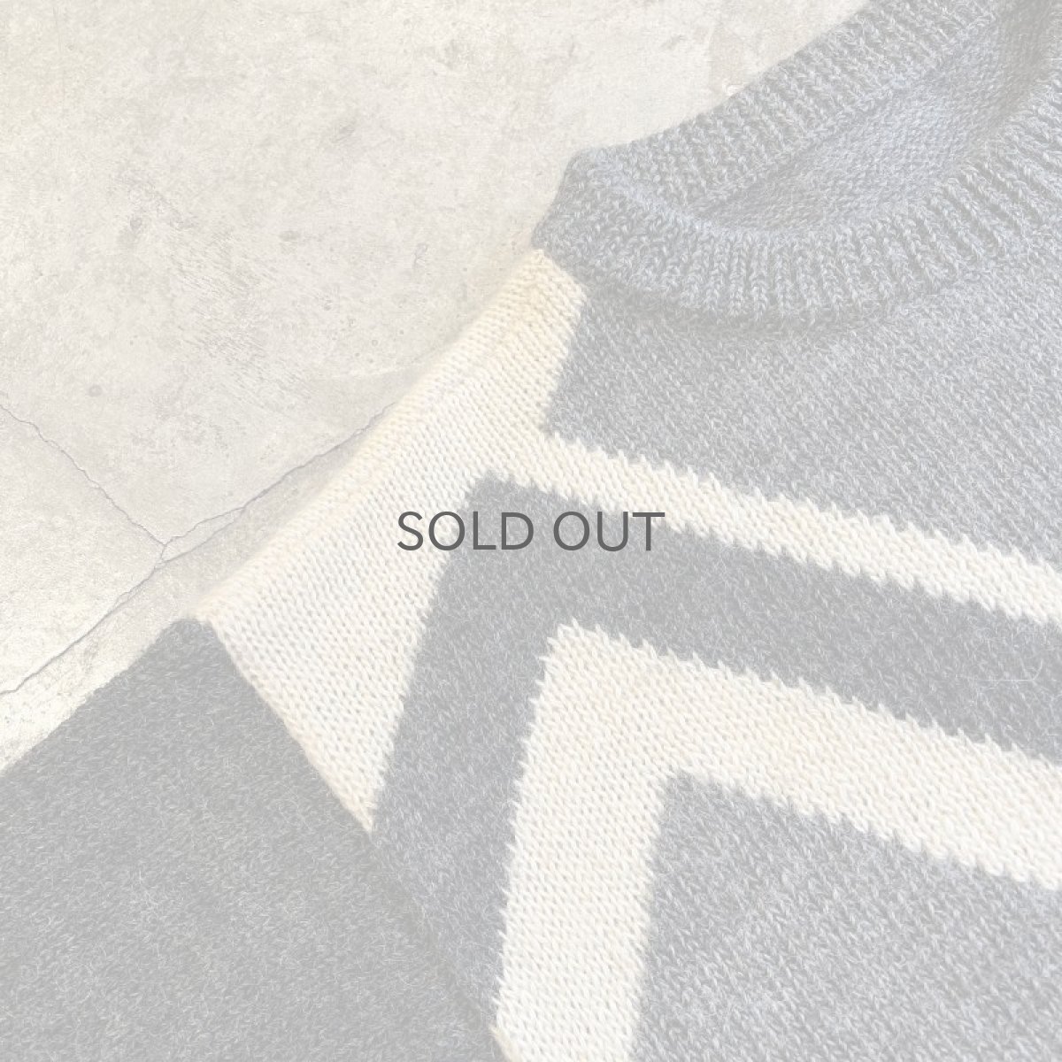 画像10: GREY COLOR ART LINE DESIGN KNIT SWEATER / Ladies L  (10)