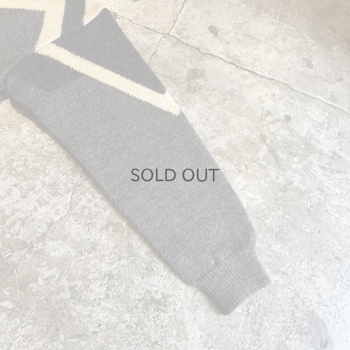 画像7: GREY COLOR ART LINE DESIGN KNIT SWEATER / Ladies L  (7)