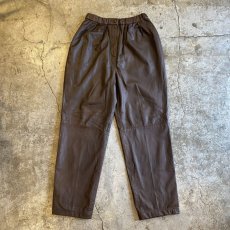 画像1: REAL LEATHER ELASTIC WAIST DESIGN PANTS / W24~W30 (1)