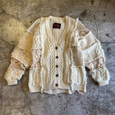 画像1: 【Wiz&Witch】"UNITED" PATCHWORK LACE  ALAN KNIT CARDIGAN / OS  (1)