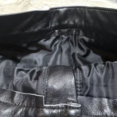 画像10: REAL LEATHER STRAIGHT SILHOUETTE PANTS / W30 (10)