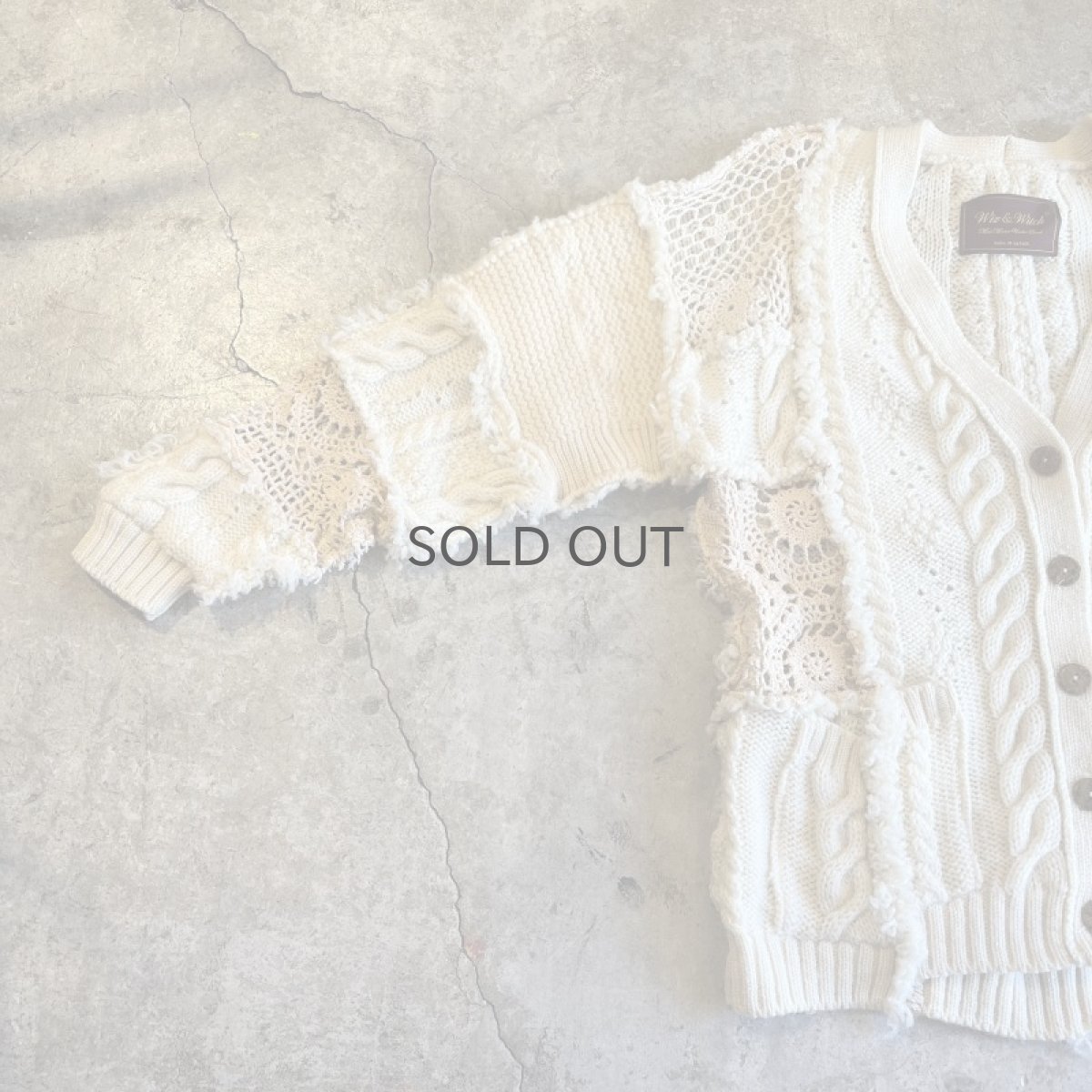 画像6: 【Wiz&Witch】"UNITED" PATCHWORK LACE  ALAN KNIT CARDIGAN / OS  (6)